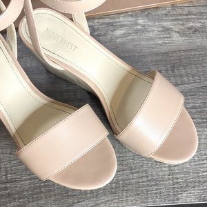 Nude Cream Tan Wedge Heels | Nine West